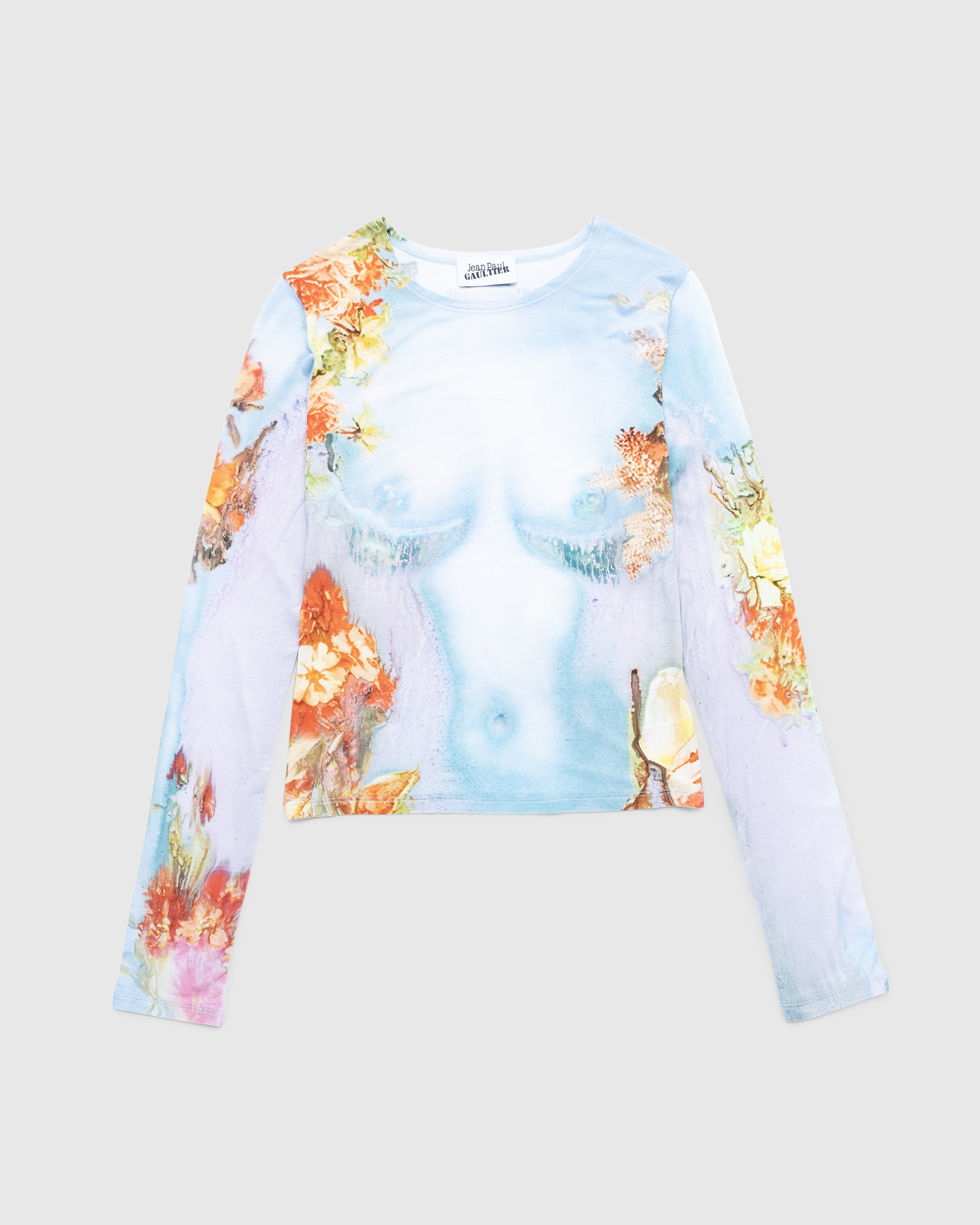 Jean Paul Gaultier Body Flower Print Mesh Top Blue Highsnobiety Shop 